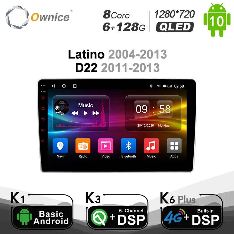 Ownice Android 2004 автомобильный GPS-плеер для Nissan Латиноамериканский 2013-2011 D22 2013-128 DVD