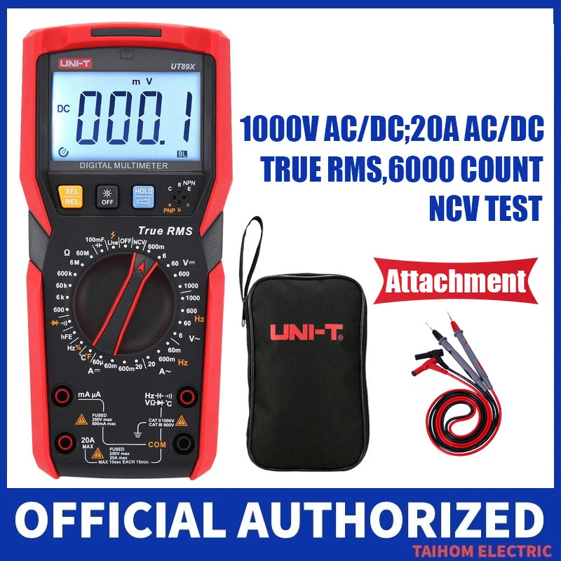 Digital Multimeter Strommessgerät AC/DC V Ω HZ NPN PNP TEST NCV LIVE 20A UT890D Digital Multimeter Strommessgerät AC/DC V Ω HZ NPN PNP TEST NCV LIVE 20A UT890D
