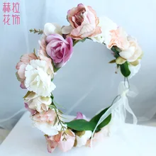 Стиль Европа и Америка Мода модель цветок головной убор в форме гирлянды женские аксессуары для волос цветочный головной венок девушки праздник Tra