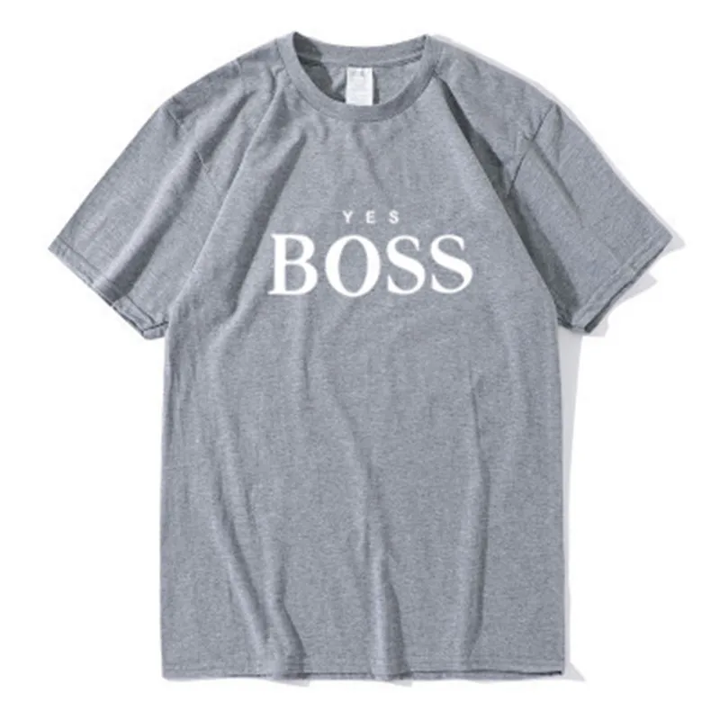 Футболка с надписью Yes Boss для мужчин и женщин хлопковая свободная футболка