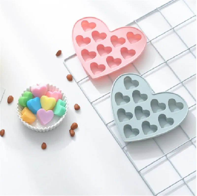 10 сетки в форме сердца силиконовые формы мыло форма силиконовая для шоколада плесень лоток домашнего изготовления набор для работы с мастикой «сделай сам» плесень 15,7x14,9x1,5 см