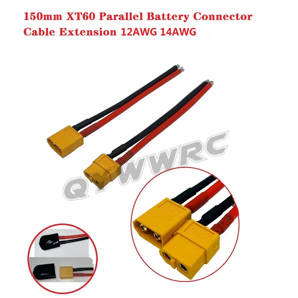 150mm Xt60 Parallel Battery Connector 12 / 14 Awg Cable Extension Diy