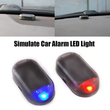 Lampe LED à énergie solaire pour intérieur de voiture, Simulation solaire, clignotant, Anti vol, alarme