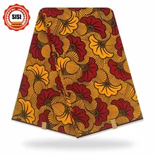 SISI Новое поступление африканская парафинированная ткань с принтом ткань высокого качества хлопок 6 ярдов африканская восковая ткань для красивых женщин вечерние