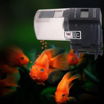 

Automatic Fish Feeder Aquarium Tank 4 Time Digital Food Feeding Rotate Dispenser L69B