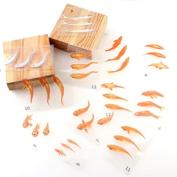

12 Pcs/set 3D Small Goldfish Handmade Three-dimensional Stickers DIY Crystal Epoxy Resin Jewelry Making Painting Filling