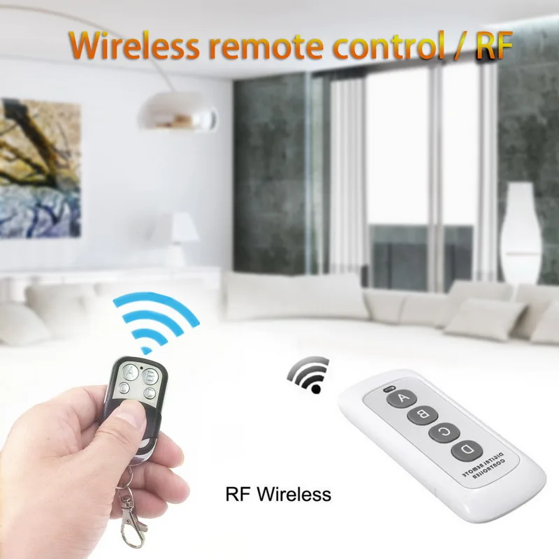 

ABCD 4 Buttons Wireless RF Remote Control 433 MHz Keychain Portable For Garage Door Indoor Lighting Smart Remote Control Switch