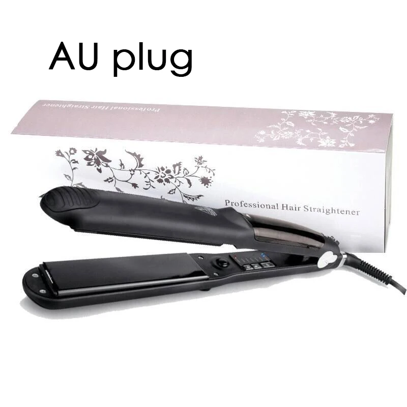 AUplug with box Профессиональный 450F керамический паровой выпрямитель для волос с аргановым маслом инфузионный паровой плоский утюг керамический паровой быстрый нагрев - Цвет: AUplug with box