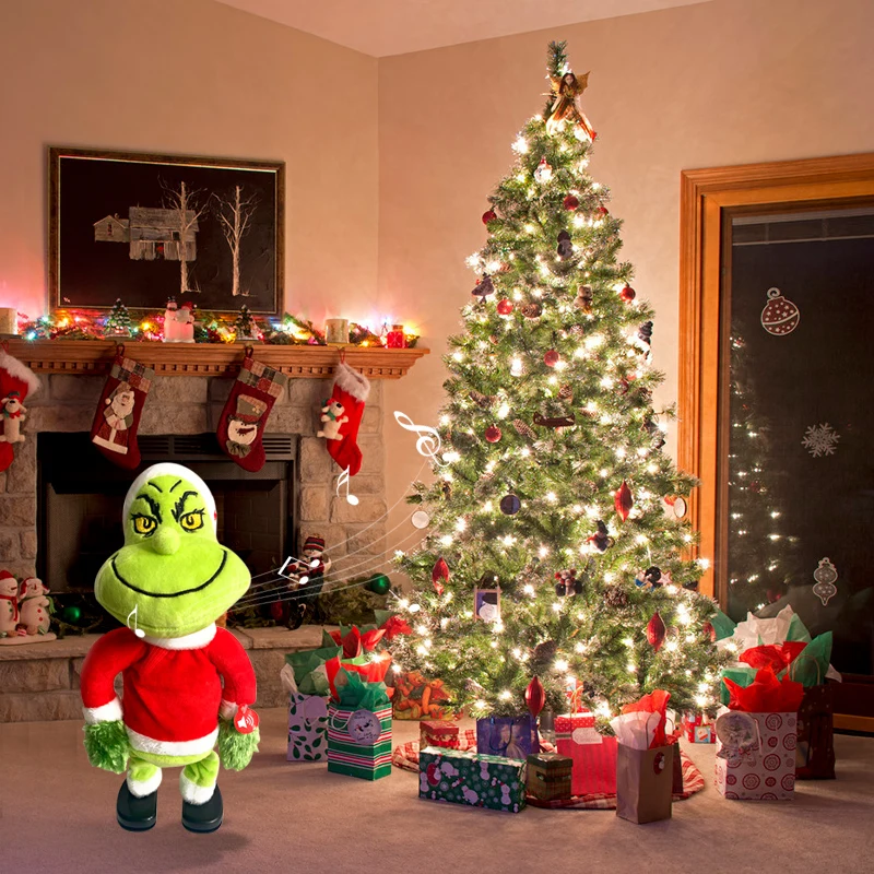 35 см электрическая танцевальная плюшевая кукла Grinch рождественское настольное