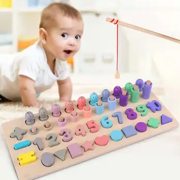 

Wooden Geometric Shapes Number Counting Board Montessori Learning Education Math Toys Resources for School Home