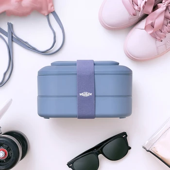 

Office Worker Keep Fresh Bento Box Fruit Box Double Layer Fitness Lunch Box Food Grade Material Japanese Style Heating Lunch Box