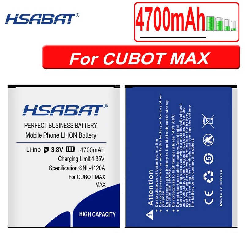 Аккумулятор HSABAT 6500 мАч для CUBOT MANITO/X6/NOTE S/Note Plus/Rainbow/P9/MAGIC/X15/R11/X18/H3/Dinosaur/MAX/S208 A S208A