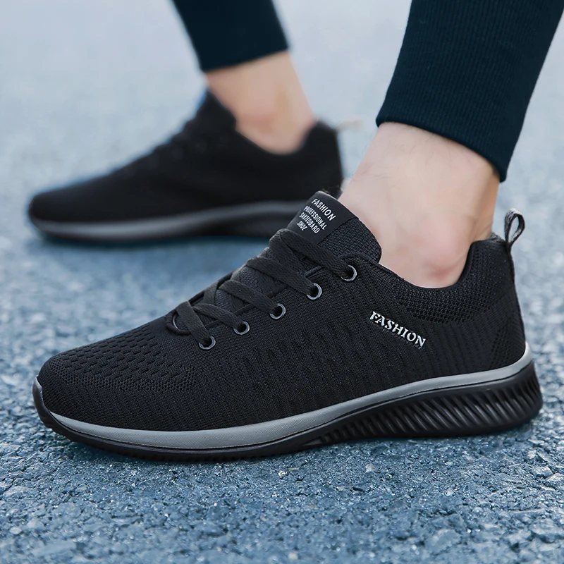 

LZJ Vulcanize Shoes Men Mesh Casual Shoes Lac-up Men Sneakers Ultralight Breathable Running Sneakers Tenis Feminino Zapatos 45