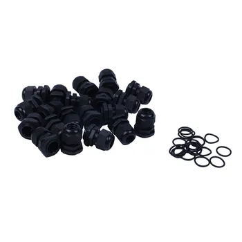 

20 Pcs M20 Black Plastic 6-12mm Dia Waterproof Cable Glands Connector