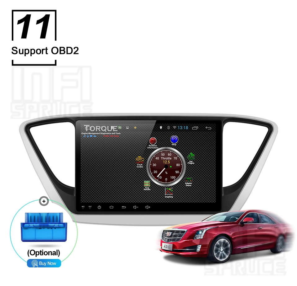 Flash Deal infispruce Car DVD GPS For Hyundai Verna Solaris 2017 Quad Core 9" Android 9.0  Car pc Head unit 1024*600 Car Radio Navigation 12