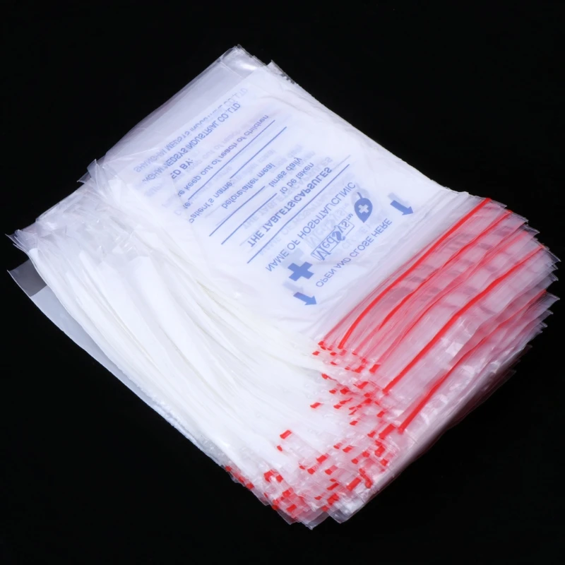 100Pcs Disposable Pill PouchesZip Lock Transparent Medicine Storage Bags 7x9cm