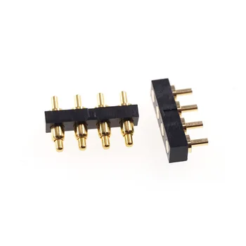 

5 Pairs Spring-Loaded header Contact Pad 2.54 mm Strip Through Hole High Current 2A 36V Male Female Pogo Pin Connector 4 Pin