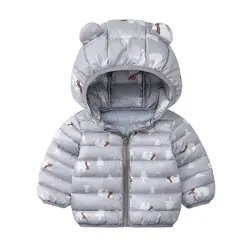 Пальто с капюшоном для маленьких мальчиков и девочек зимняя Легкая стеганая куртка хлопковое пальто Верхняя одежда для детей ясельного