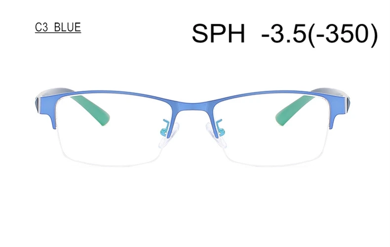 C3 (-3.5) Finished Myopia Glasses Diopter-0.5 To-4 To-6 Women Men High End TR90 Half Frame Shortsighted Prescription Spectacles F125 - Цвет оправы: C3 (-3.5)