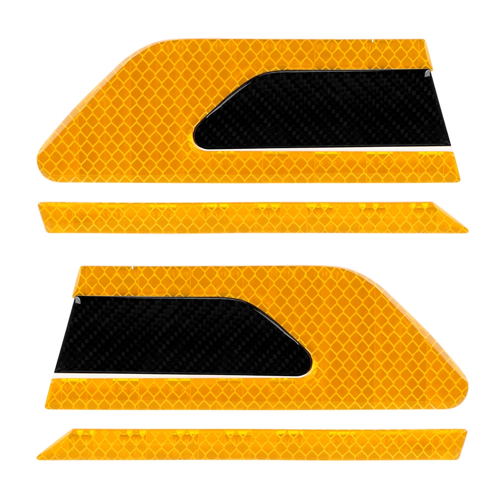 FORAUTO 2 шт./компл. автомобильные отражающие наклейки безопасности Предупреждение ленты бампер автомобиля украшения Авто дверные ручки Стикеры наклейки на авто-Стайлинг - Цвет: Цвет: желтый