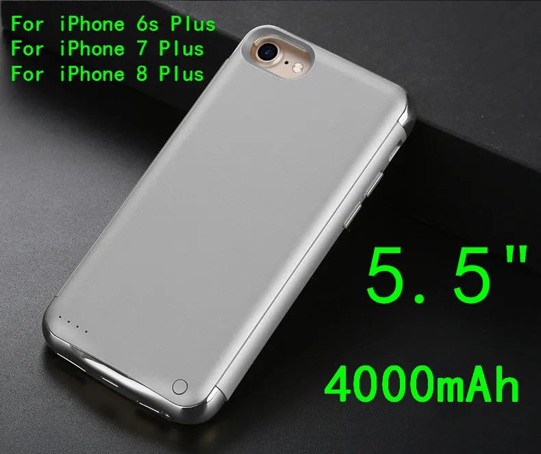 3500/4000mAh зарядное устройство чехол для iPhone 6 6S 7 8 Plus power Bank ультра тонкий внешний резервный аккумулятор покрытие матовая кожа Чехол - Цвет: 5.5inch-Silver