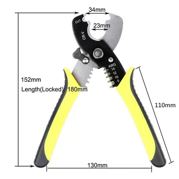 

7 inch Electrical Cable Stripper Wire Stripper Cable Cutter Multi Tool Wire Cutting Scissor Stripping Pliers Hand Tools