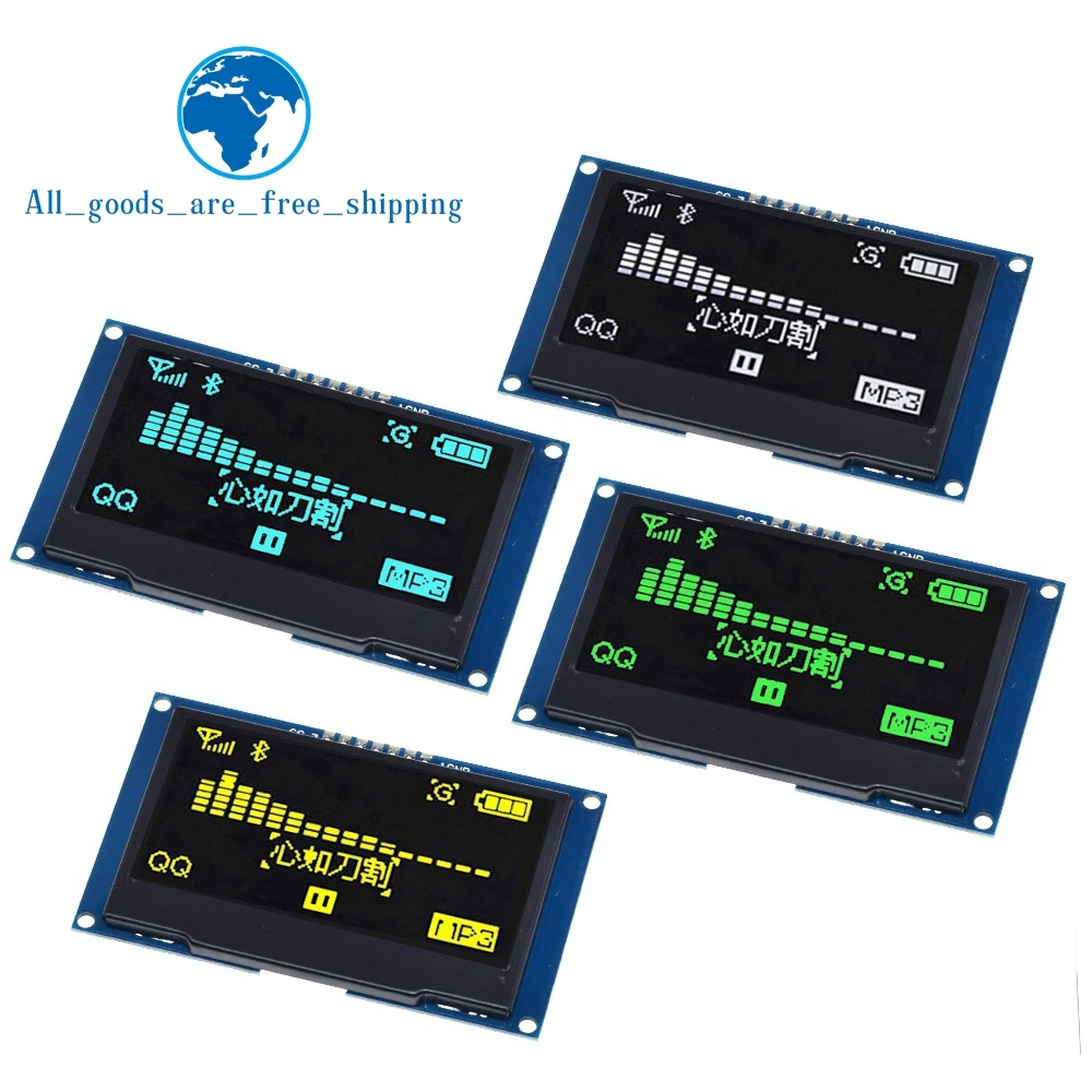 ЖК экран TZT 2 42 дюймов дюйма белый/желтый 128x64 OLED модуль дисплея IIC I2C SPI Serial для C51