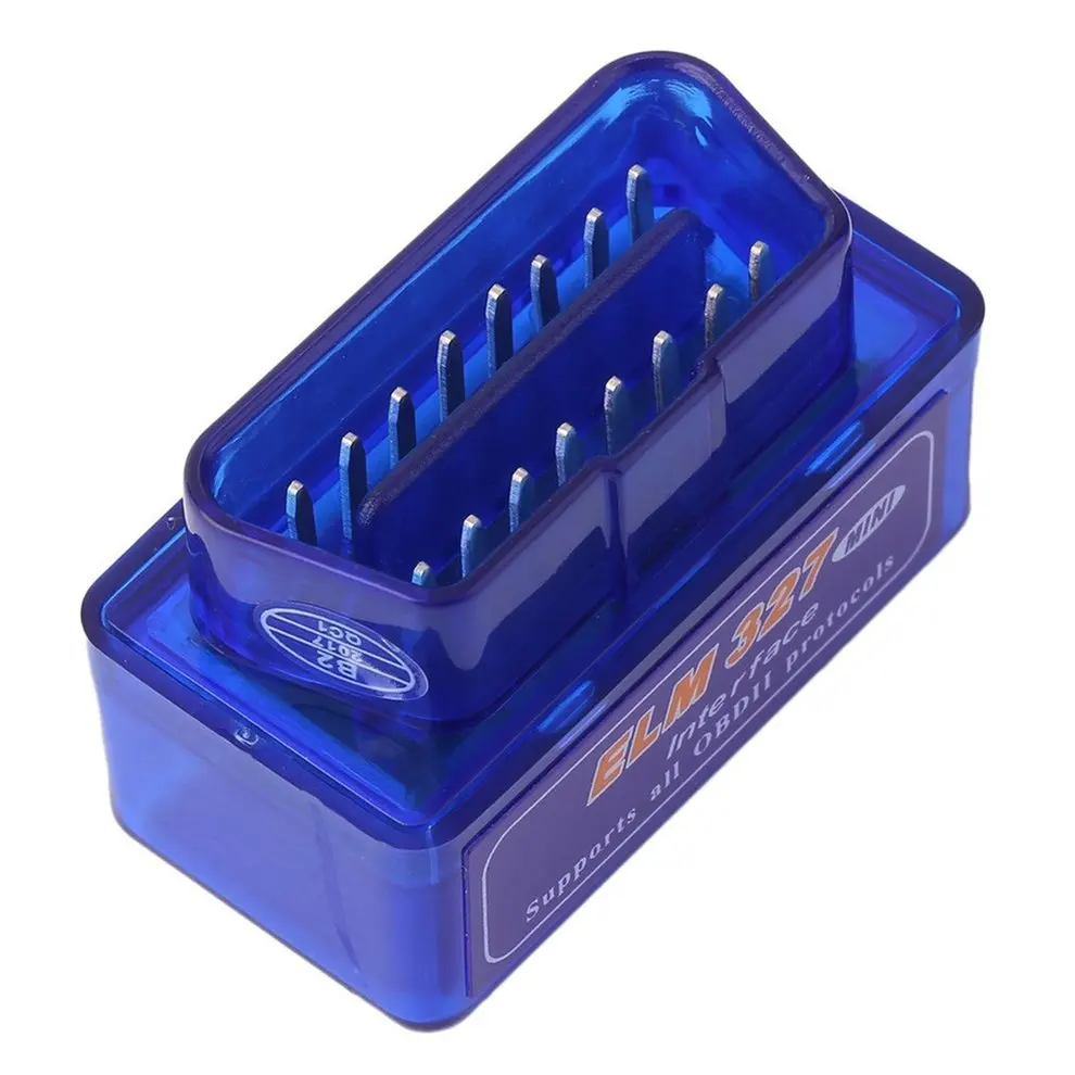 Мини Портативный ELM327 v2.1 OBD2 II Bluetooth диагностический автомобильный интерфейс сканер Синий Премиум ABS диагностический инструмент