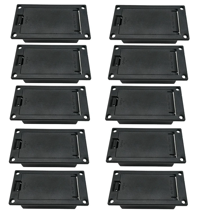 New 10Pcs 9V Battery Box/Holder/Case Compartment Cover with 9 Volt Clip for Guitar Bass Pickup Replacement Accessory | Спорт и