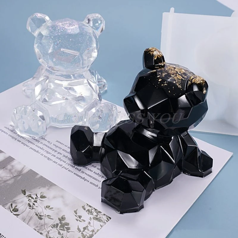Форма из эпоксидной смолы 3D держатель для телефона с медведем литье силиконовая