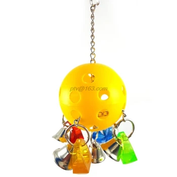 

Colorful Bird Parrot Hanging Cage Chewing Bite Toys Climb Bell Swing Playing Toy for African Grey Conure Cockatiel