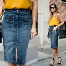 Женские юбки миди, модные летние повседневные джинсовые сексуальные женские юбки с карманами, женская джинсовая юбка с высокой талией, Falda, бренд Saia Pli30