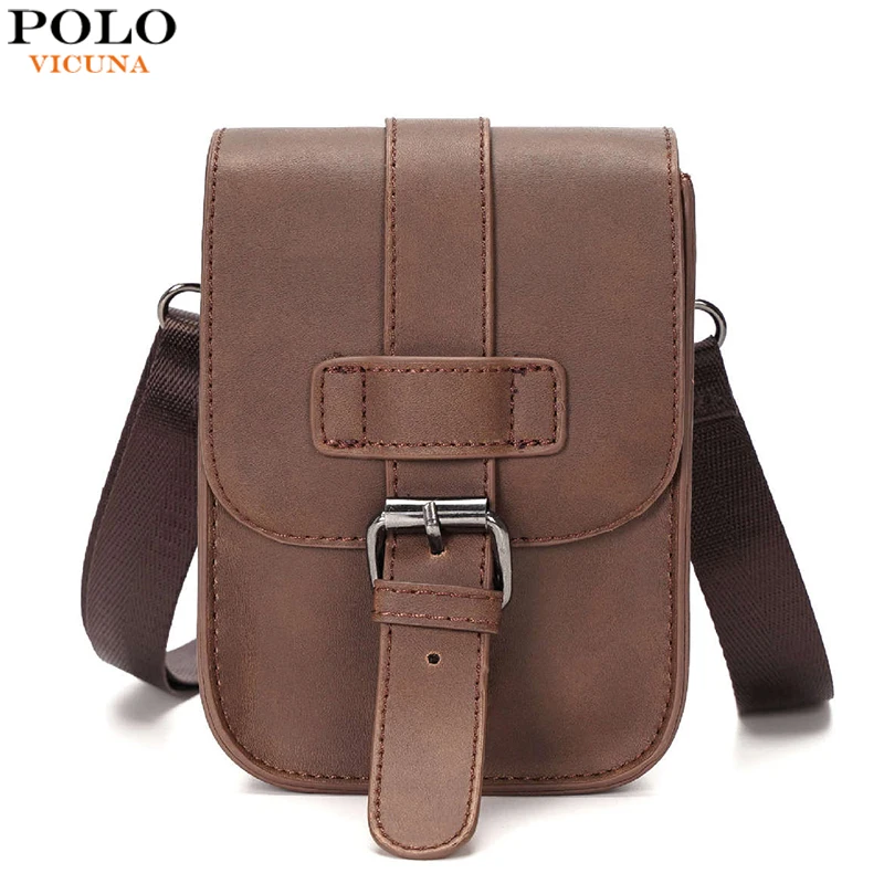 VICUNA POLO винтажная мужская сумка через плечо брендовая кожаная сумка-мессенджер с