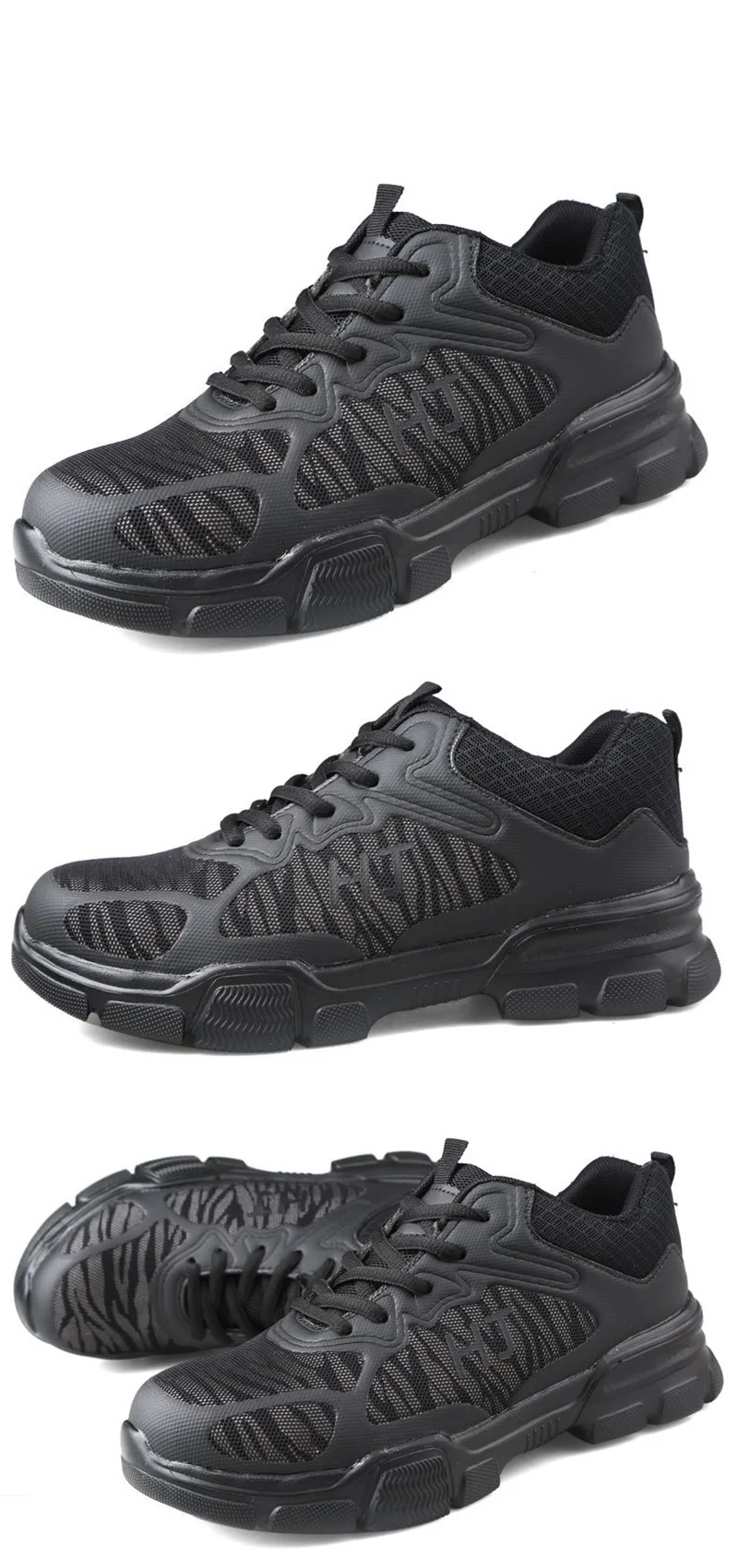 Men Steel Nose Safety Work Shoes Lightweight Breathable Reflective Casual Sneaker Prevent piercing Protective boots Sneakers