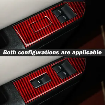 

Window Panel Cover Trim Accessories Red Carbon Fiber Car Waterproof Interior