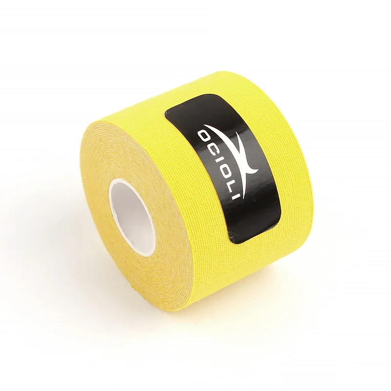 Kneepad фитнес эластичная эспандерная лента 5 м X 5 см спортивный рулон физио мышечное напряжение травма Поддержка Спорт наколенник - Цвет: yellow
