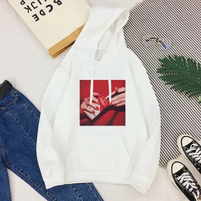 Новинка, зимняя толстовка с капюшоном для женщин, Harajuku, модная, Дымчатая майка, Женский пуловер, Kawaii, белая, негабаритная, с капюшоном, топы для женщин - Цвет: Белый