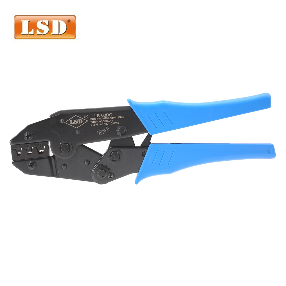 

LS-03BC Ratchet hand crimping tools for 0.5-6mm2 non-insulated open plug type connector