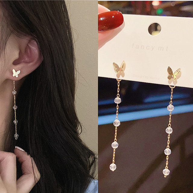 Dangle Earrings for Women 2021 Fashion Full Crystal Simulated Pearl Tassel Drop Earring Vintage Gold Brincos Jewelry