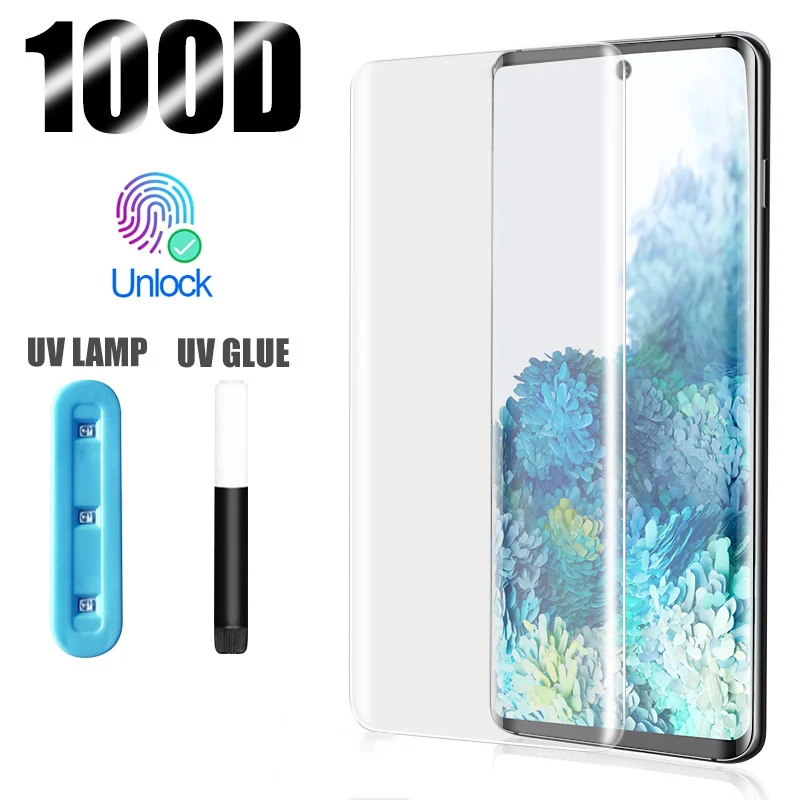 Tempered UV Glass For OnePlus 8 Pro 7Pro Screen Protector Oneplus 7 Curved Full Glue Liquid Oneplus8 | Мобильные телефоны и