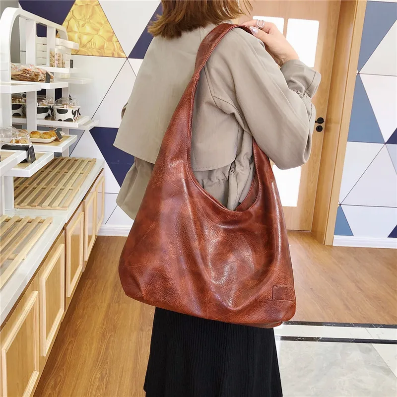 Vintage Ladies Hand Bags for Women Large Capacity Shoulder Bag Brand Luxury Handbags Women Bags Designer Leather Tote Bags