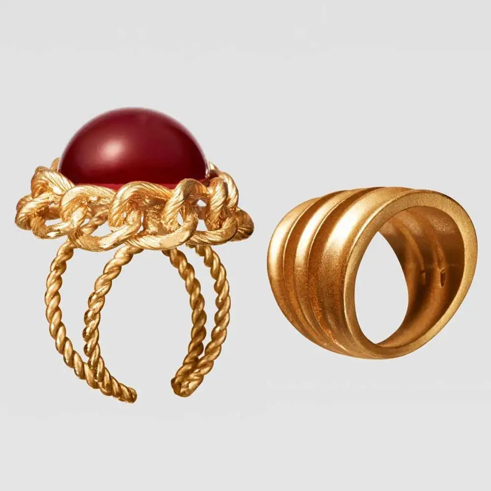 Girlgo ZA, винтажная упаковка, ограниченная серия, цветные кольца с драгоценными камнями для женщин, в стиле панк, трендовые золотые обручальные кольца на Рождество - Цвет основного камня: Style 9
