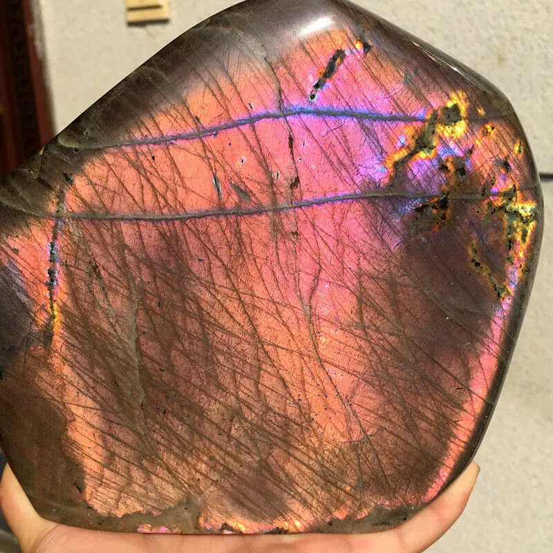 

3450g Natural Purple Labradorite stone Crystal Rough Polished specimen healing