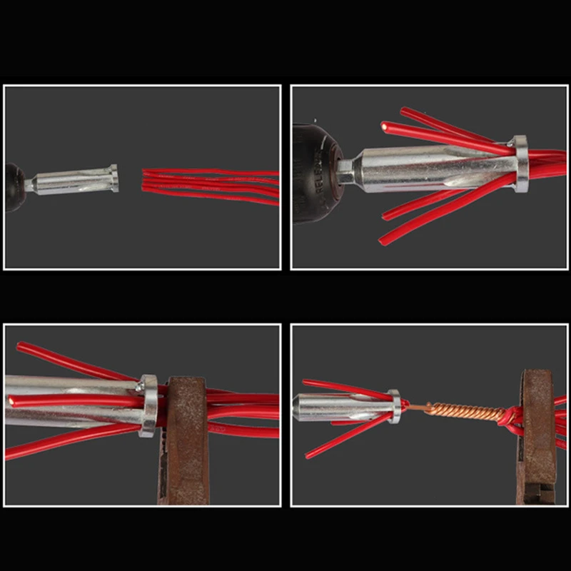 2,5/4 квадратный универсальный инструмент для скручивания проводов Электрический кабель быстрый соединитель Автоматическая скручивающаяся проволока для зачистки