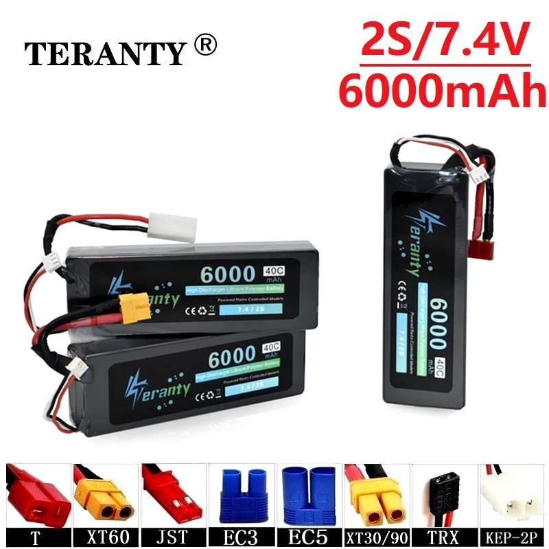 Teranty Мощность 7 4 v 6000 мА/ч 40C литиевые аккумуляторы для радиоуправляемых машин