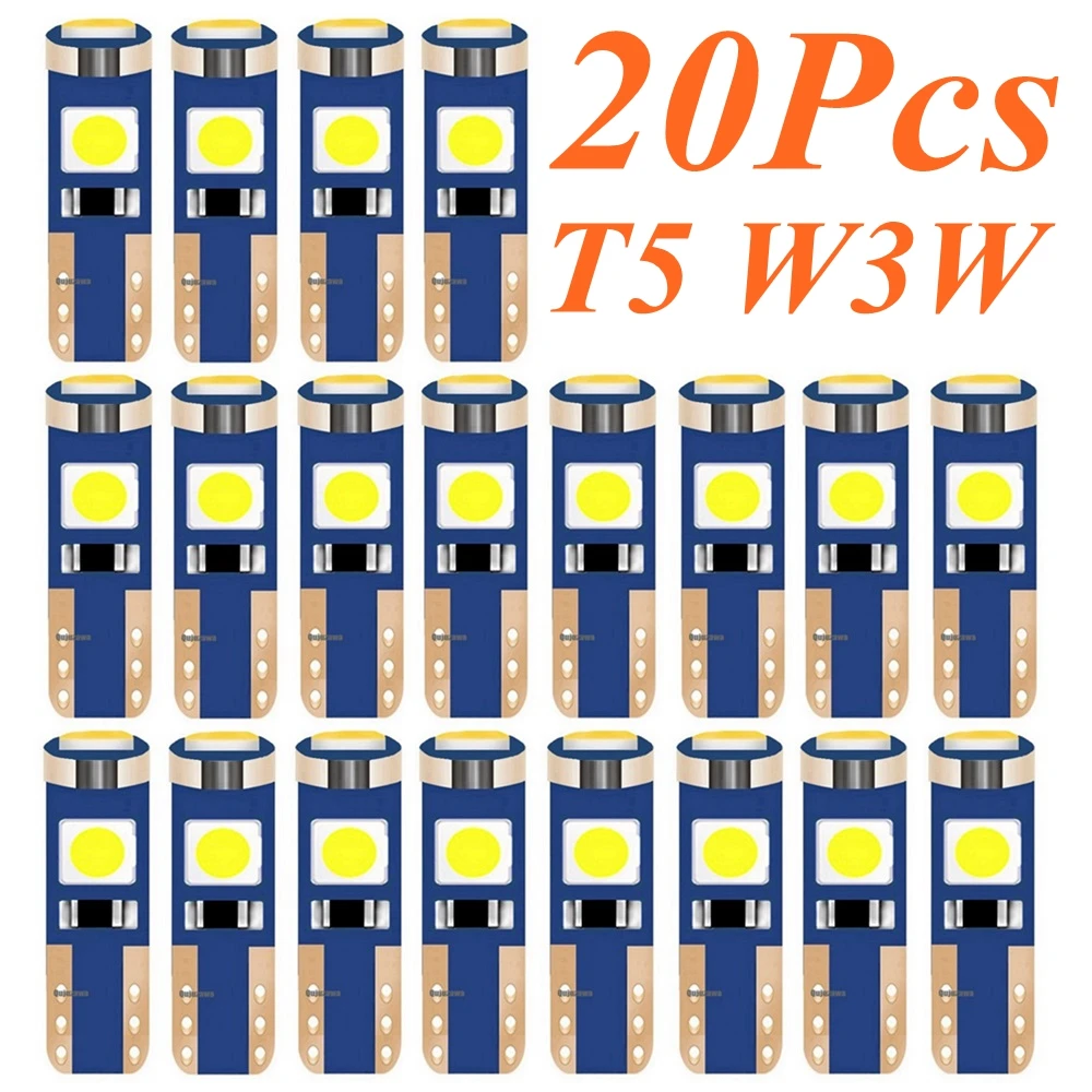 10 шт. T5 W1.2W 27 74 86 206 супер яркий 3 SMD 3030 светодиодный светильник для салона