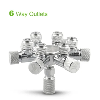 

Aquarium Tank CO2 Valve Splitter Regulator Distributor Needle Fine Adjustment Valve for CO2 Regulator with 2 Way Outlets