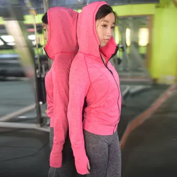 

long sleeve casual sweater zipper cardigan running hoodie coat fitness suit lady slim long sleeve