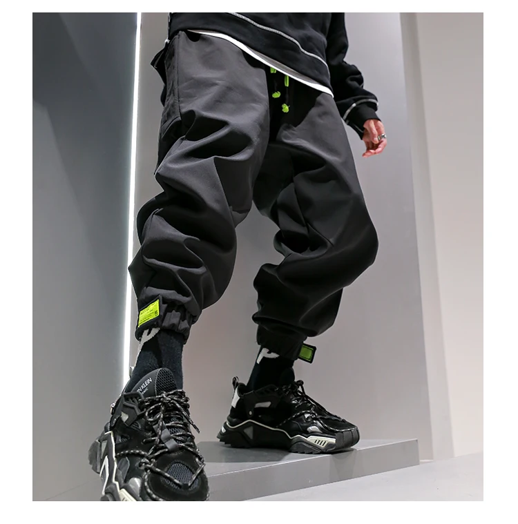 Мужские флисовые повседневные штаны для бега в стиле сафари Golomise, свободные шаровары в стиле хип-хоп