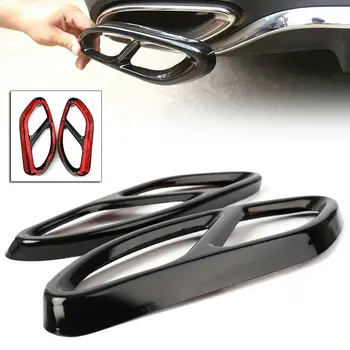 

Pipe Exhaust Trim Muffler Left &right 1 pair Stainless Steel Gloss Black Durable